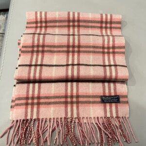 Burberry Pink and Brown Plaid Scarf